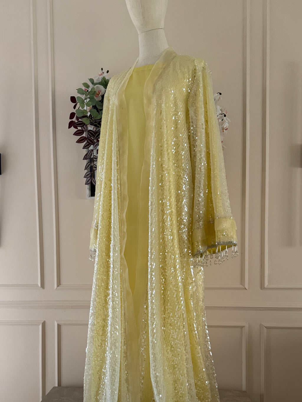 FIRST LIGHT - Pastel Yellow Luxury Abaya
