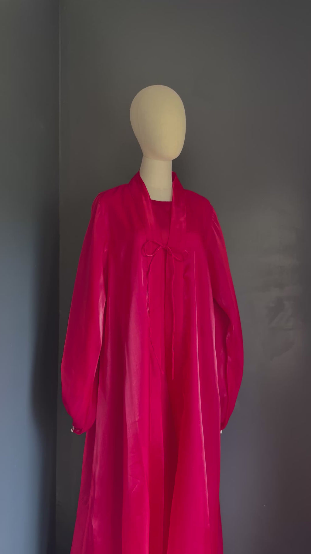 Crimson Petal Abaya | Sheesha Silk with Beaded Lace Sleeves & Silk Lining